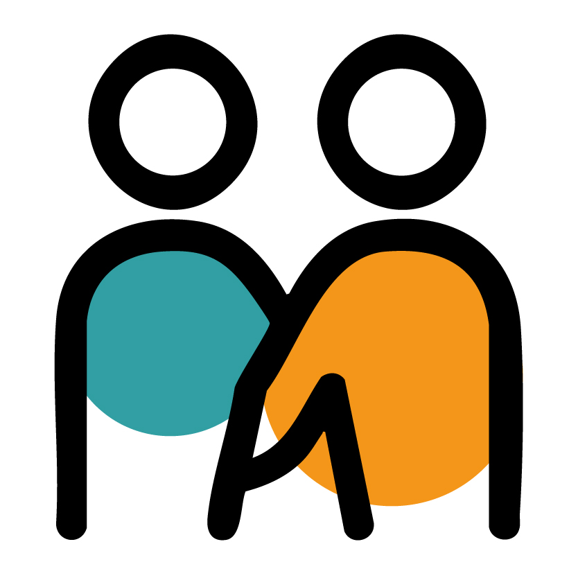 Icon showing two people connected